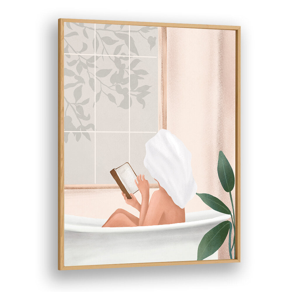 READING GIRL IN BATHTUB