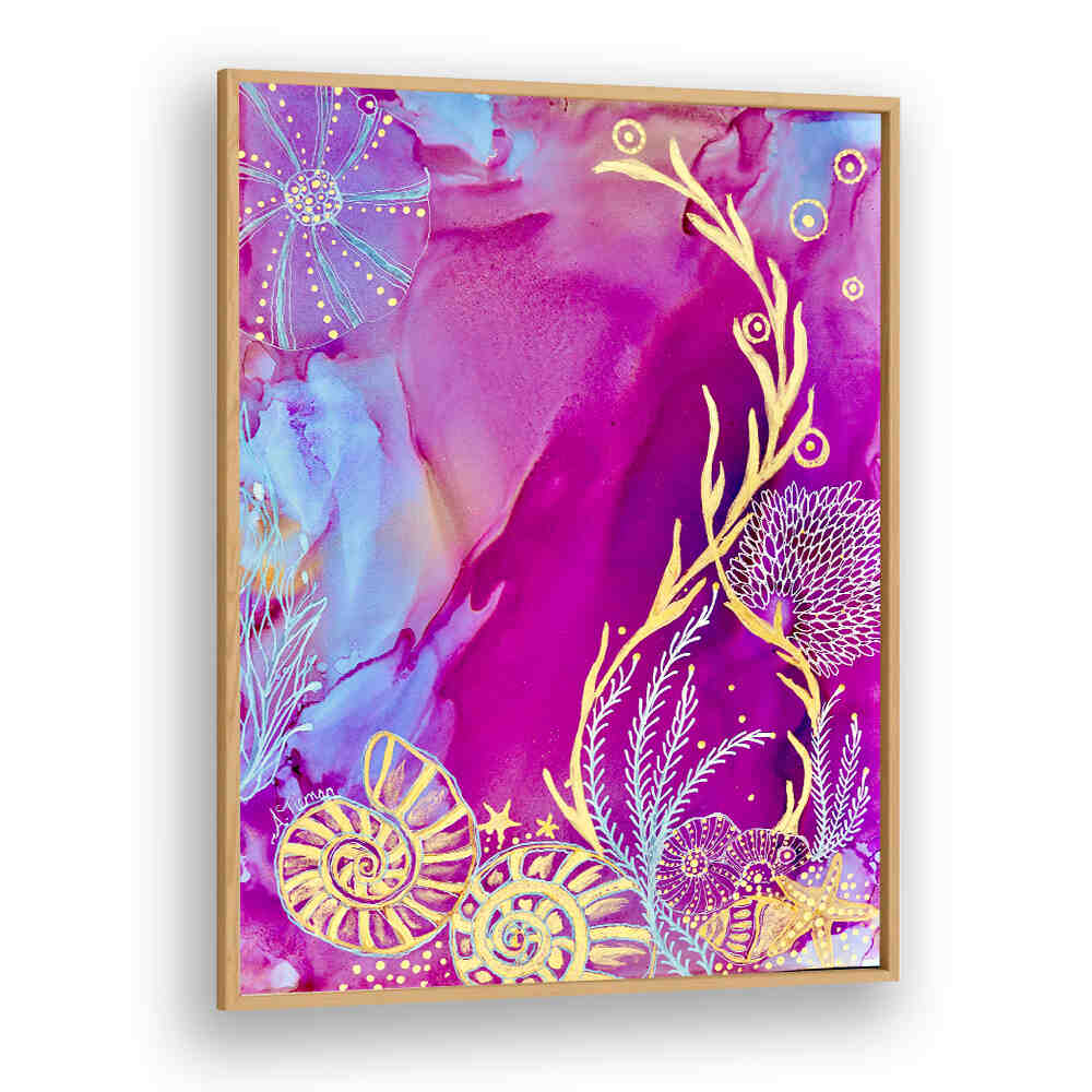 Vibrant colors and ocean themes in ROSE QUARTZ REEF II, BEACH PAINTINGS for a serene coastal atmosphere.