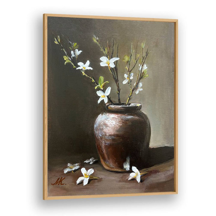 RUSTIC VASE WHITE FLOWERS