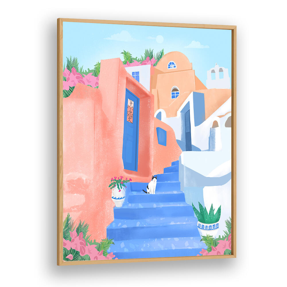 SANTORINI STREET , TRAVEL POSTERS