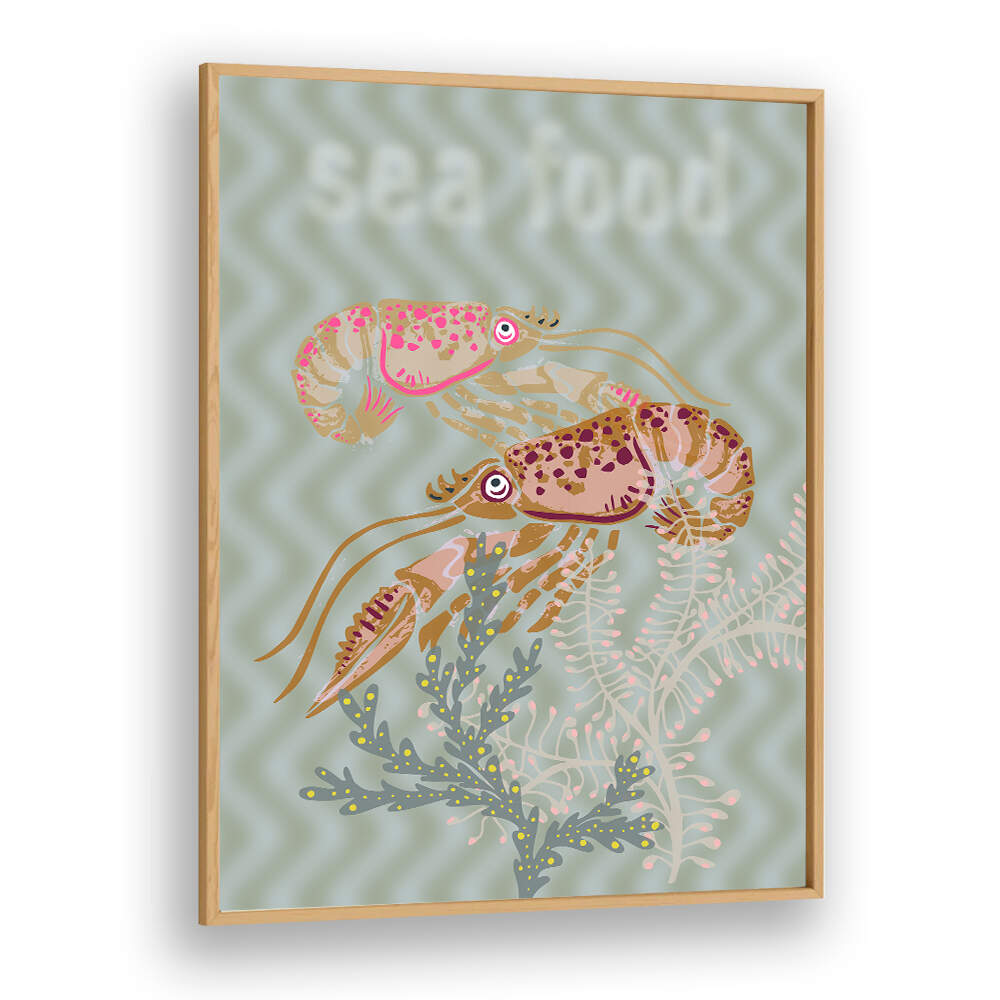 Colorful SEA FOOD V, BEACH PAINTINGS showcasing vibrant sea life, perfect for coastal decor and beach houses.