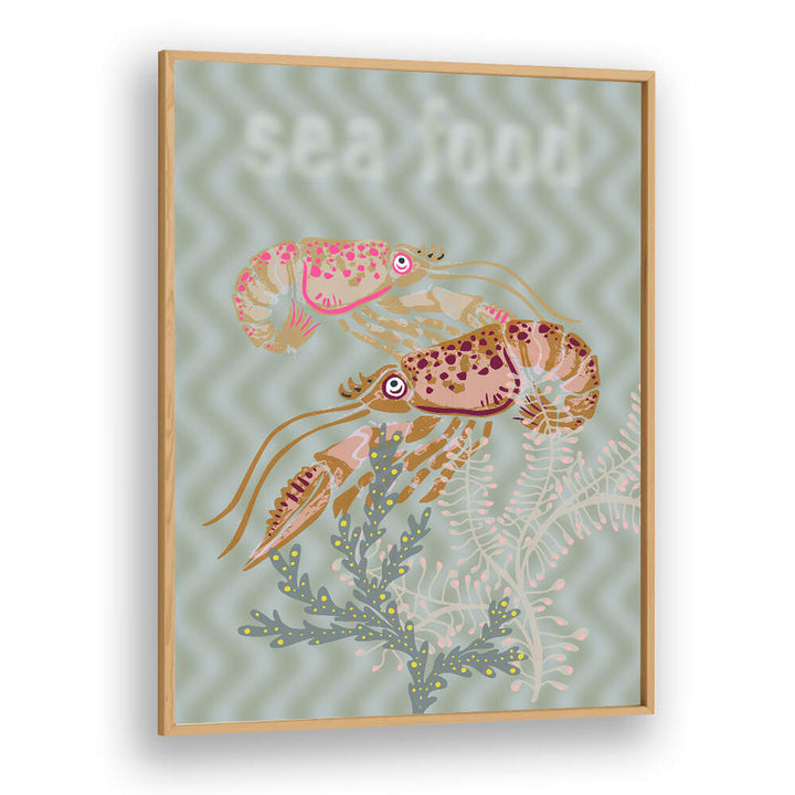 Colorful SEA FOOD V, BEACH PAINTINGS showcasing vibrant sea life, perfect for coastal decor and beach houses.