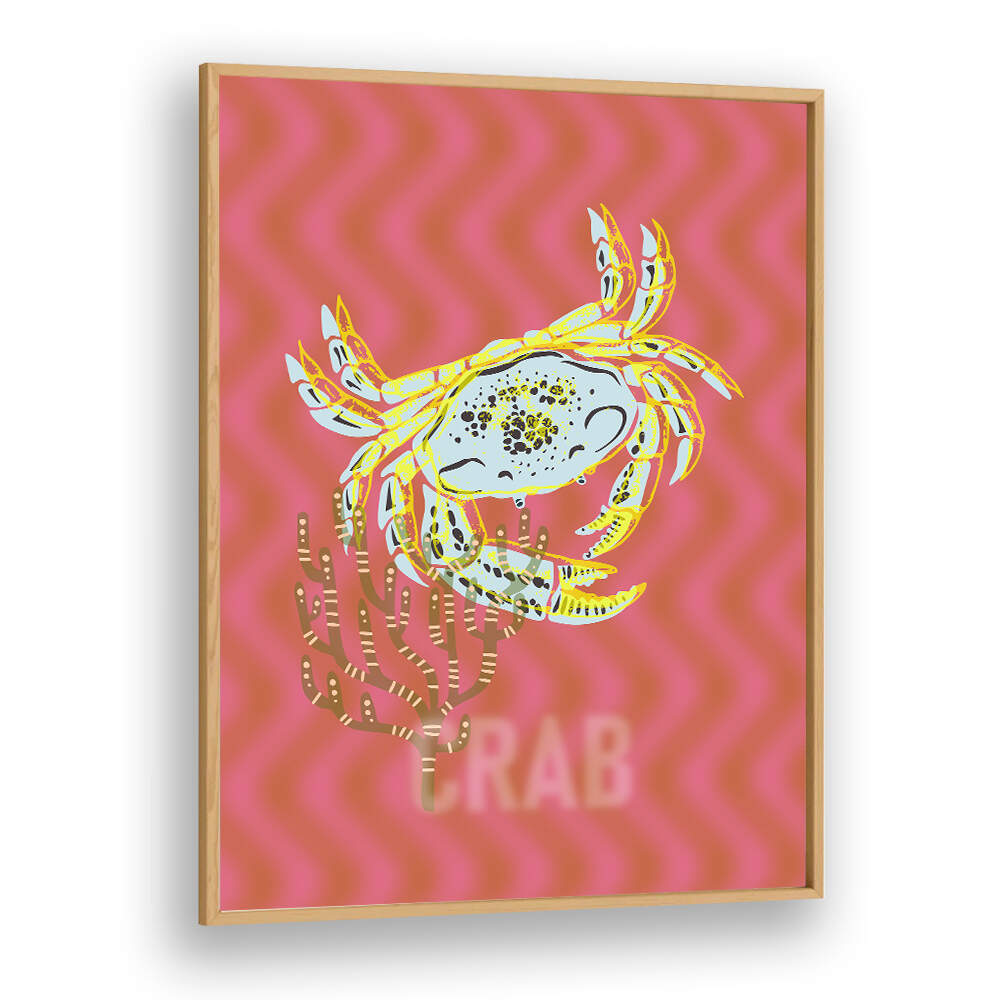 Vibrant SEA LIFE JOY I, BEACH PAINTINGS featuring a crab, perfect for adding ocean charm to your home decor.