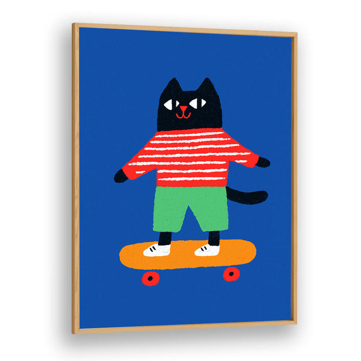 SKATING CAT , KIDS ROOM PAINTINGS