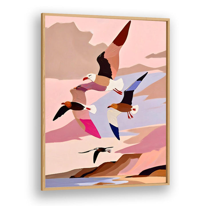 SOARING SILHOUETTE SEAGULLS