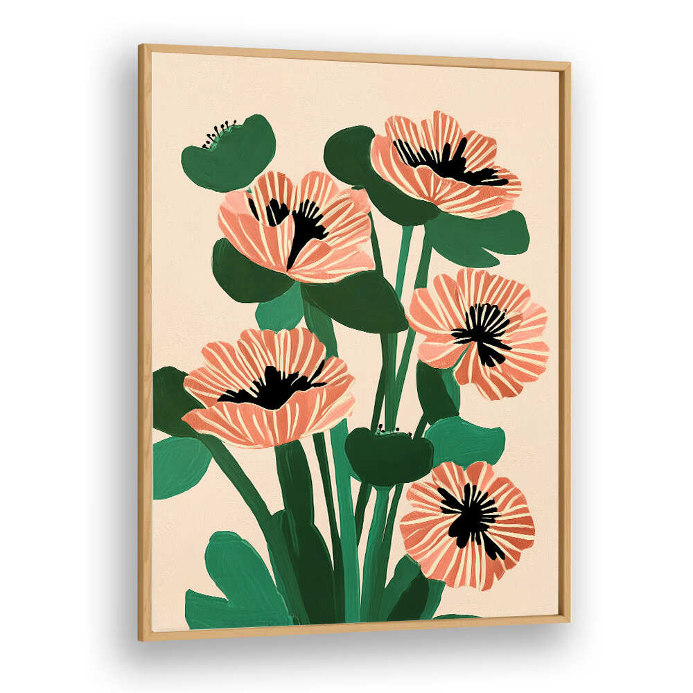 MODERN WILD POPPIES , FLORAL FLOWER PAINTINGS