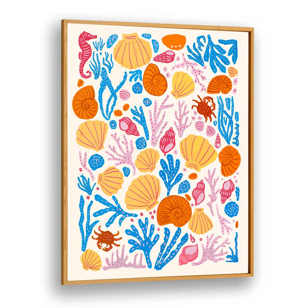 Vibrant SEA CRITTERS COLOR ON WHITE, BEACH PAINTINGS showcasing playful marine life for your coastal-inspired decor.