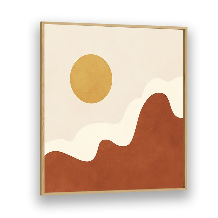 STYLIZED SUN ABOVE CURVED , BOHO ART PAINTINGS