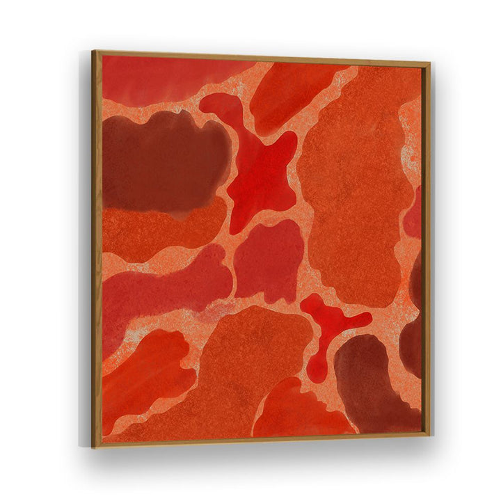 Vibrant red hues in TEXTURES OF TERRA V, ABSTRACT PAINTINGS add modern elegance to any living space.