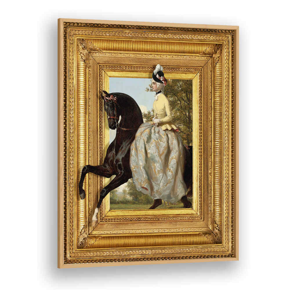THE LADY AND HER HORSE , ANIMAL PAINTINGS