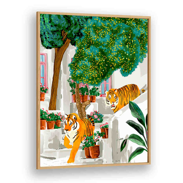 TIGERS IN GREECE , ANIMAL PAINTINGS