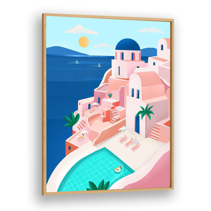 TRANQUIL MEDITERRANEAN COASTAL SCENE , TRAVEL POSTERS