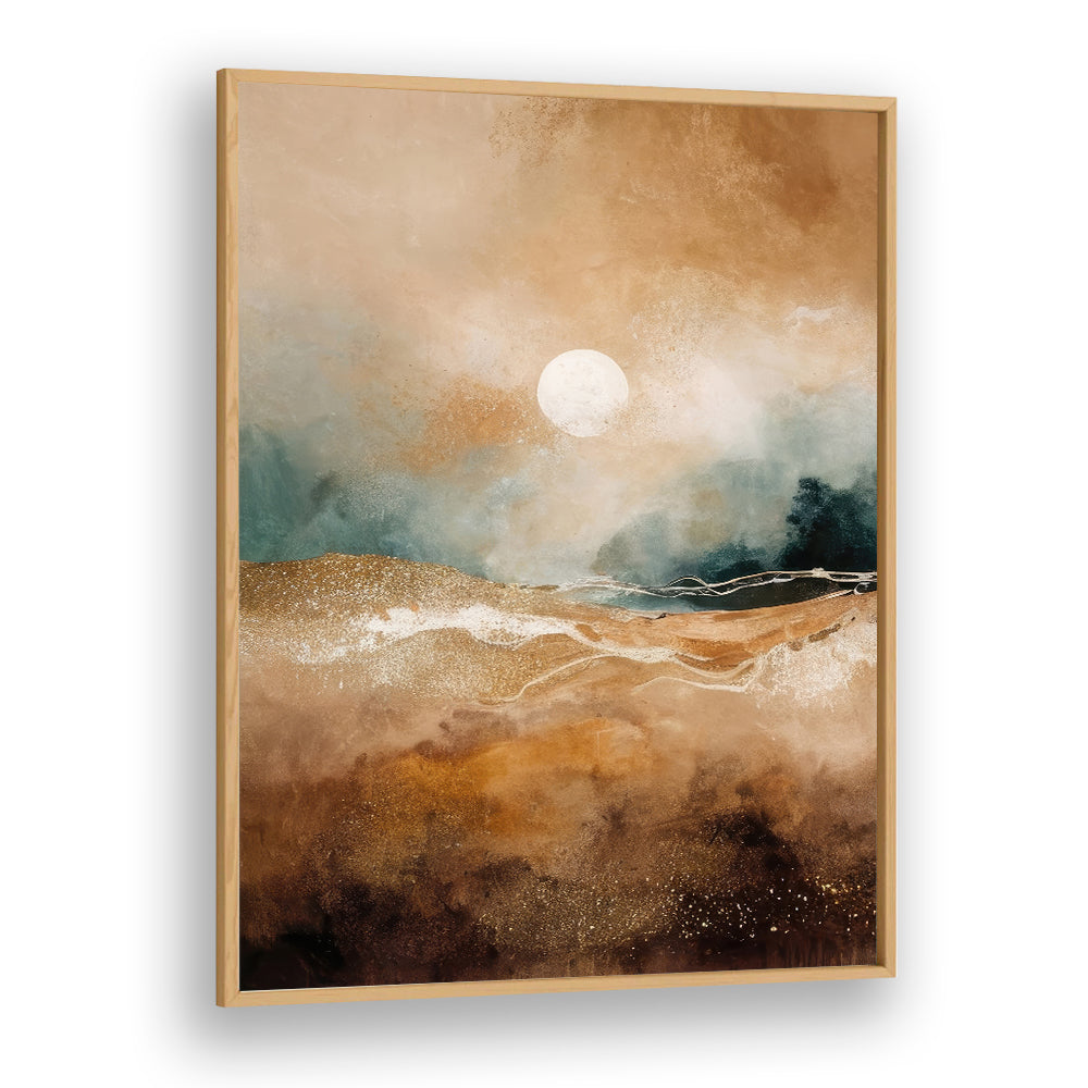 Tranquil Sunrise Over Misty Hills, abstract paintings showcasing serene dawn over misty hills. Perfect for your decor.