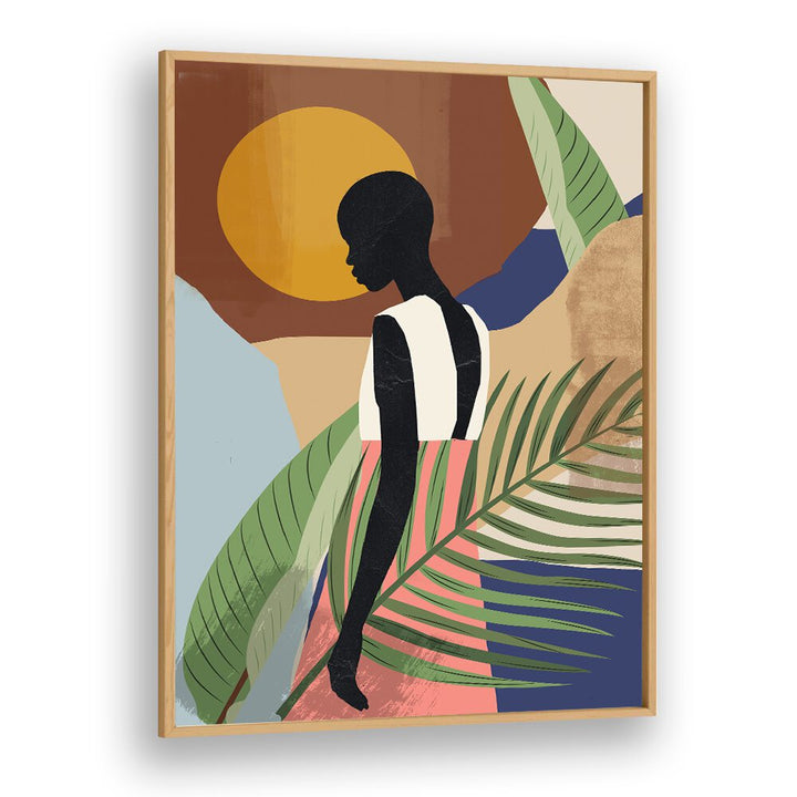 Vibrant TROPICAL GIRL SHAPE, BOHO ART PAINTINGS featuring bold colors and dreamy designs for bohemian decor.