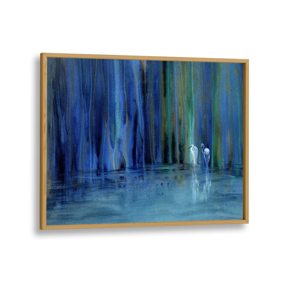 TWO EGRETS DETAIL , ABSTRACT PAINTINGS