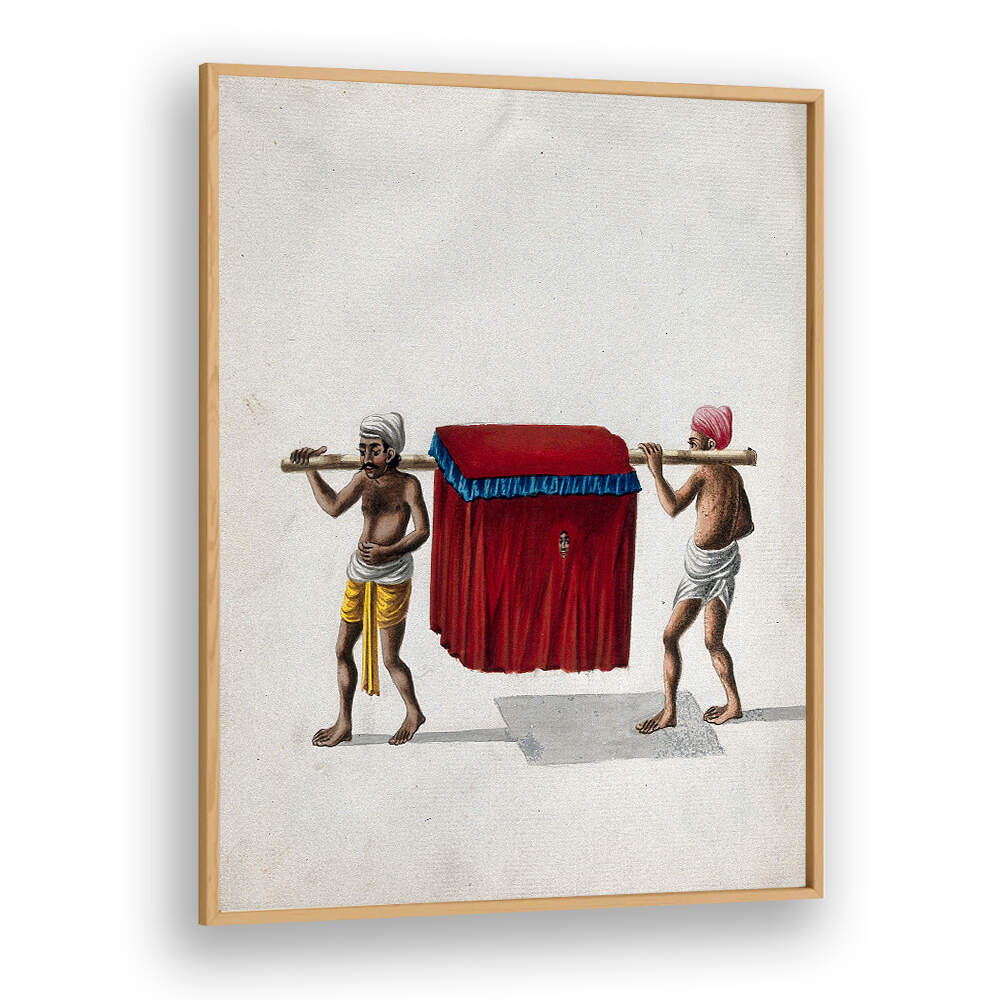 TWO MEN CARRYING A COVERED PALAQUIN