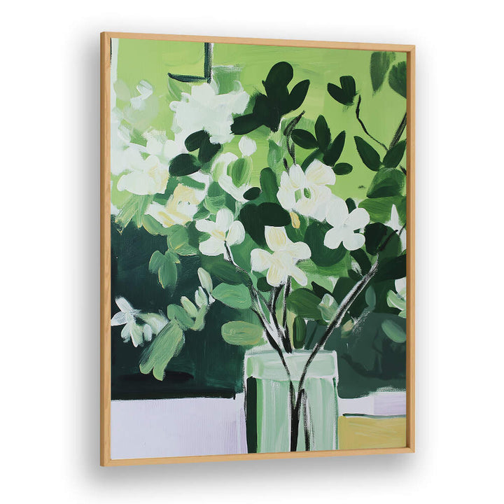 VIBRANT GREEN PALETTE , FLORAL FLOWER PAINTINGS