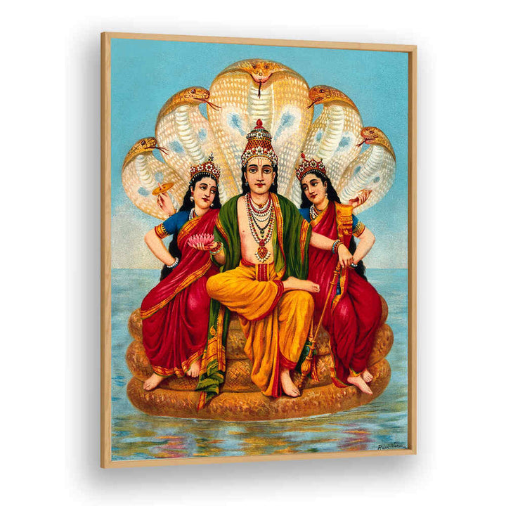 VISHNU FLANKED BY TWO WIVES