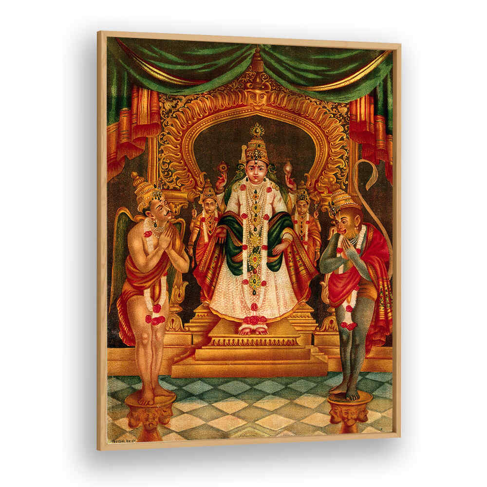 VISHNU PORTRAYED WITH HANUMAN AND GARUDA