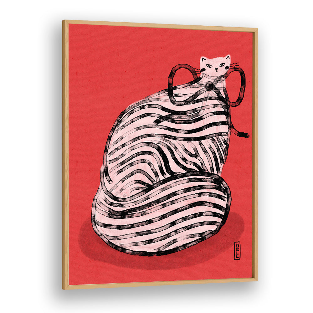 WHIMSICAL RED STRIPED CAT