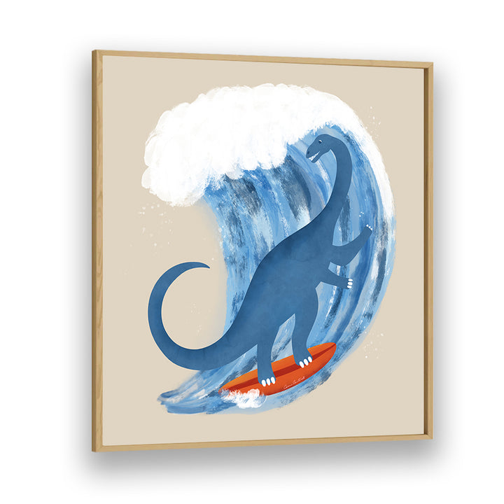 WHIMSICAL SURFING DINOSAUR