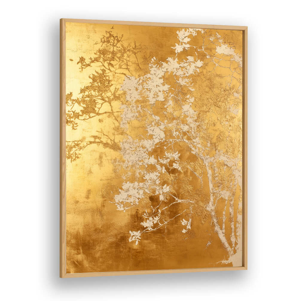WHITE AND GOLD NATURE LANDSCAPE II , FLORAL FLOWER PAINTINGS