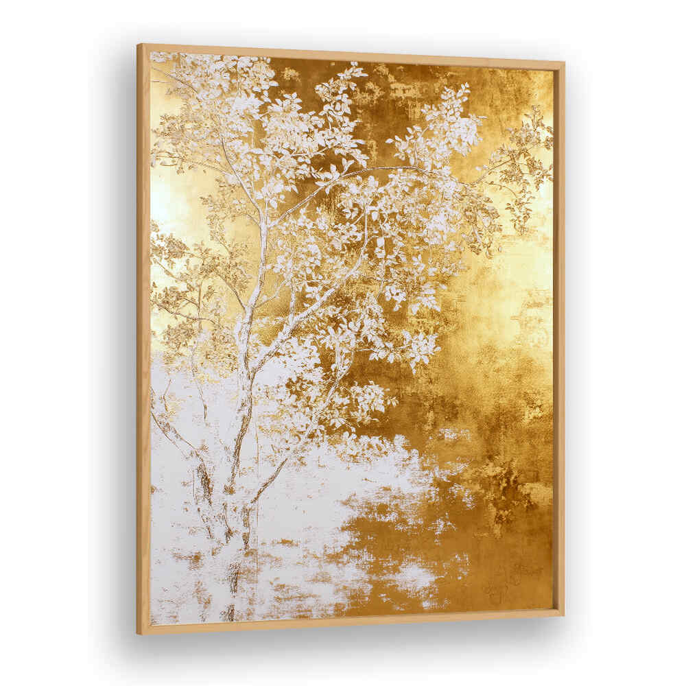 WHITE AND GOLD NATURE LANDSCAPE  , FLORAL FLOWER PAINTINGS