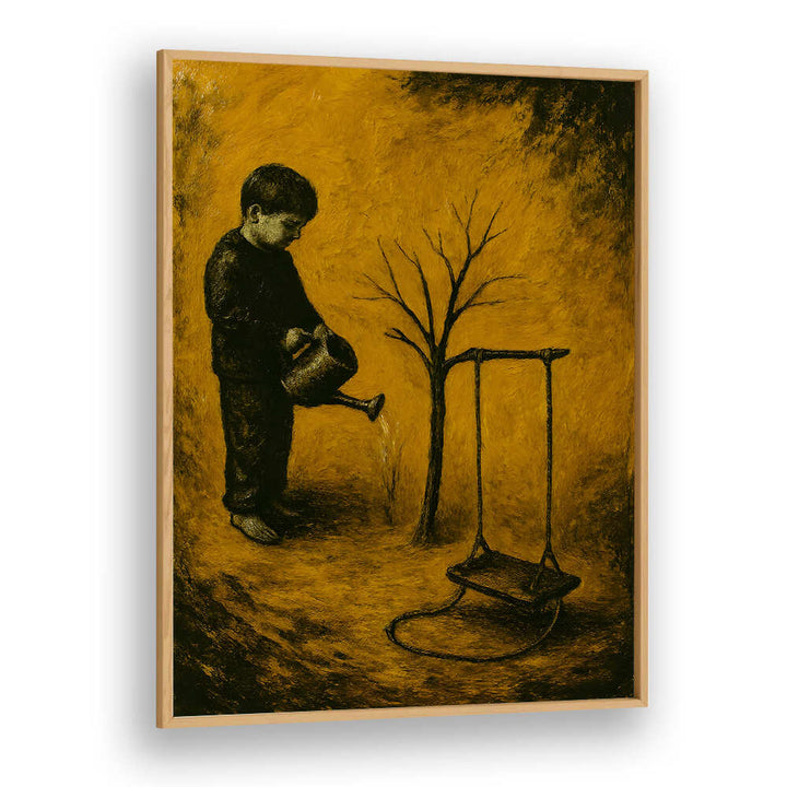 WOMAN BESIDE THE BARREN TREE , EXPRESSIONISM PAINTINGS