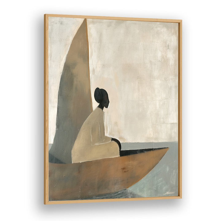 Elegant WOMAN ON BOAT, PORTRAITS artwork capturing serene moments on the water, perfect for any art lover's collection.