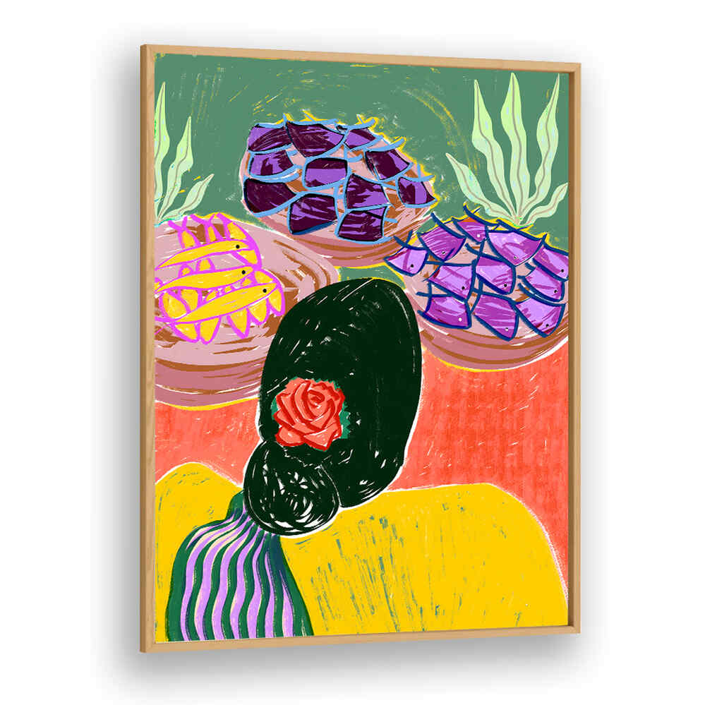 WOMAN WITH A FLORAL HAIRSTYLE