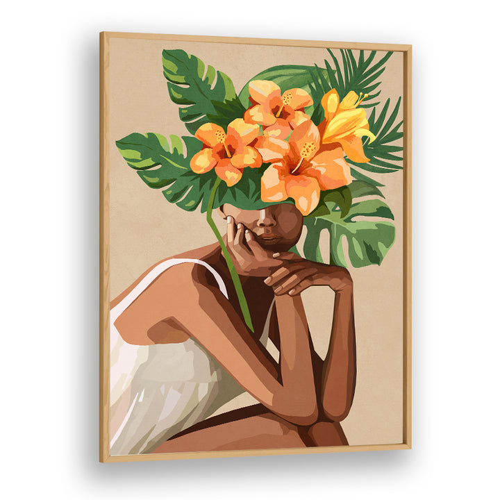 WOMAN WITH LEAVES, SURREAL ART PRINTS