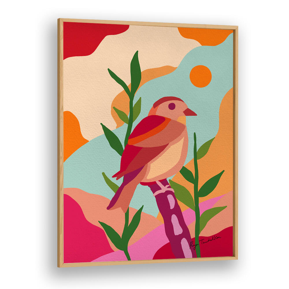 YELLOW THROATED SPARROW  ABSTRACT ART