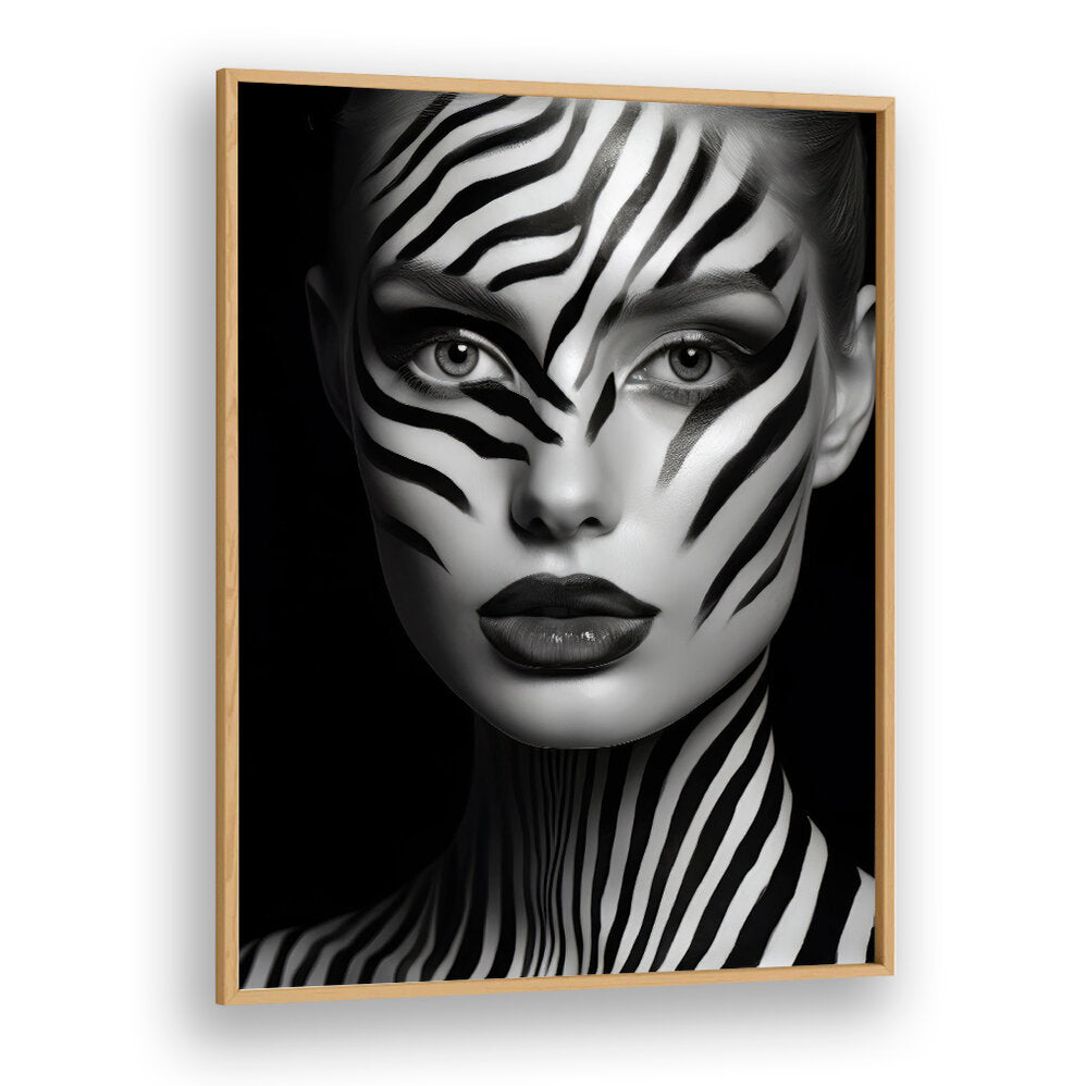 ZEBRA WOMAN PORTRAIT , PORTRAITS & FIGURATIVE ILLUSTRATIONS