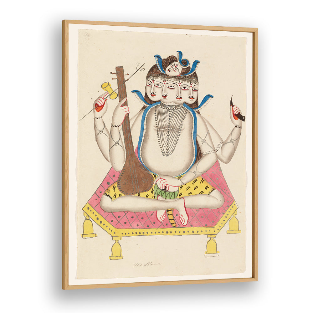 SHIVA DURING 19TH CENTURY PAINTING , INDIAN ART PAINTINGS