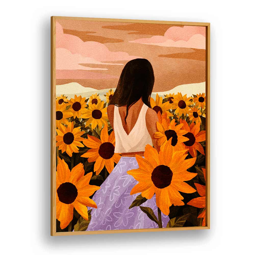 SUNFLOWER EVENINGS BY GOED BLAUW, WOMEN ILLUSTRATION ART PRINTS