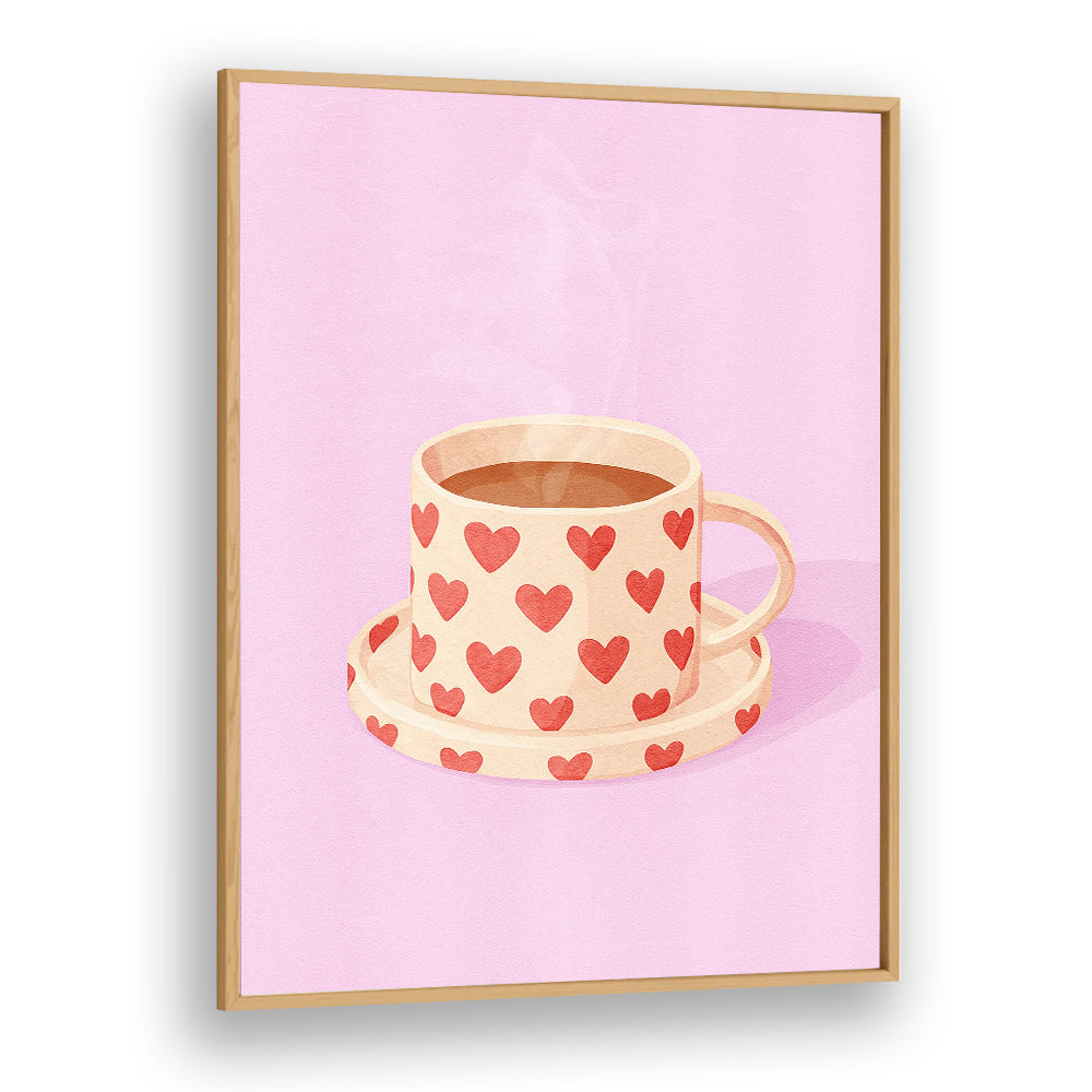 PINK HEART MUG WARM COFFEE