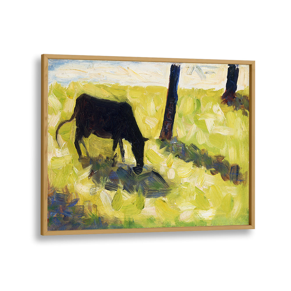 BLACK COW IN A MEADOW (CA. 1881) , VINTAGE PAINTINGS