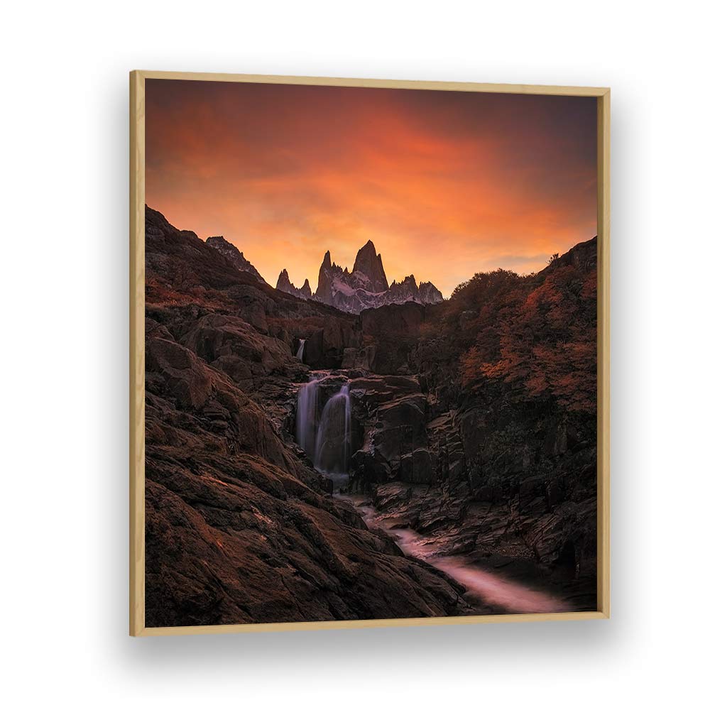 WATERFALL SUNSET BY YAN ZHANG , LANDSCAPE PHOTO PRINTS