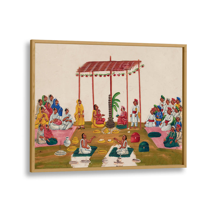A MARRIAGE CEREMONY DURING 19TH CENTURY , INDIAN ART PAINTINGS