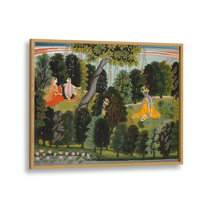 SAKHI PERSUADES RADHA TO MEET KRISHNA, , INDIAN ART PAINTINGS