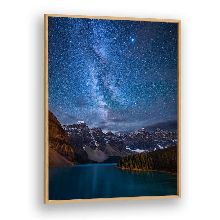 MORAINE LAKE UNDER THE NIGHT SKY , LANDSCAPE PHOTO PRINTS