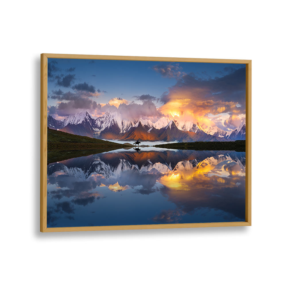 Breathtaking reflection of the majestic mountains in Sichuan, perfect for photography prints. Enhance your space today!
