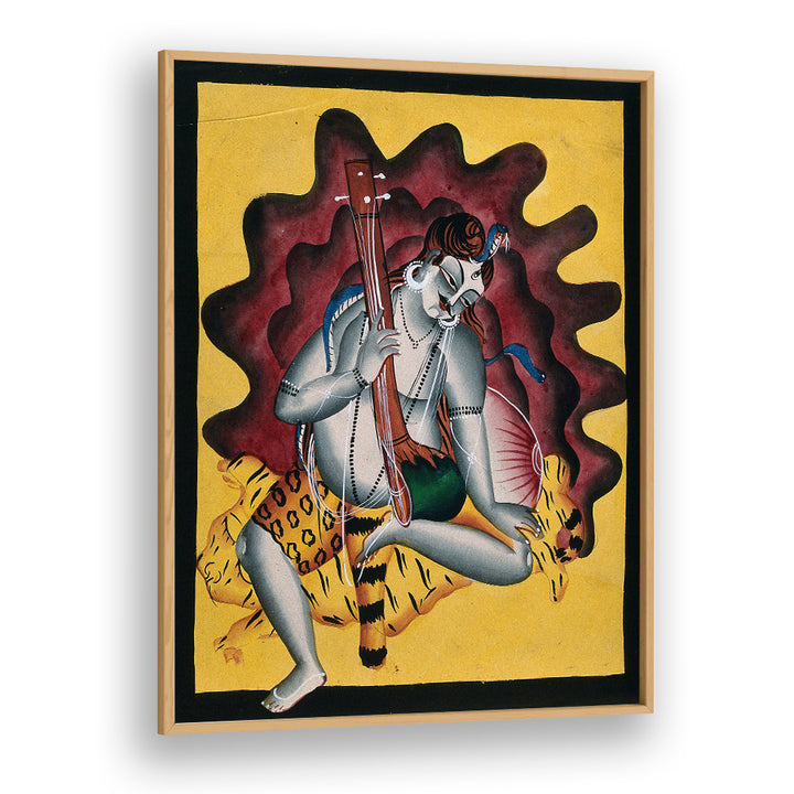 SHIVA SITS ON A TIGER SKIN , INDIAN ART PAINTINGS