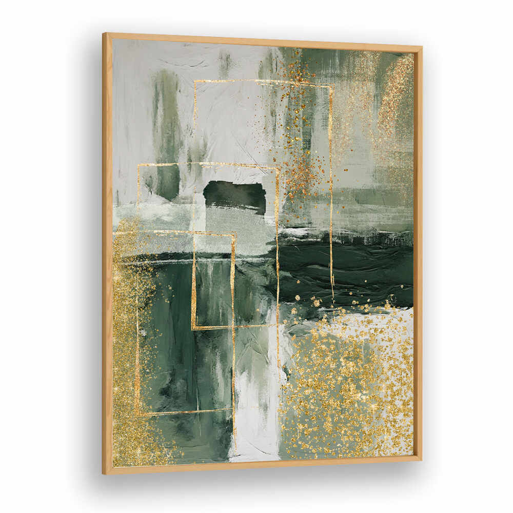 GREEN AND GOLD MOMENT III , ABSTRACT PAINTINGS
