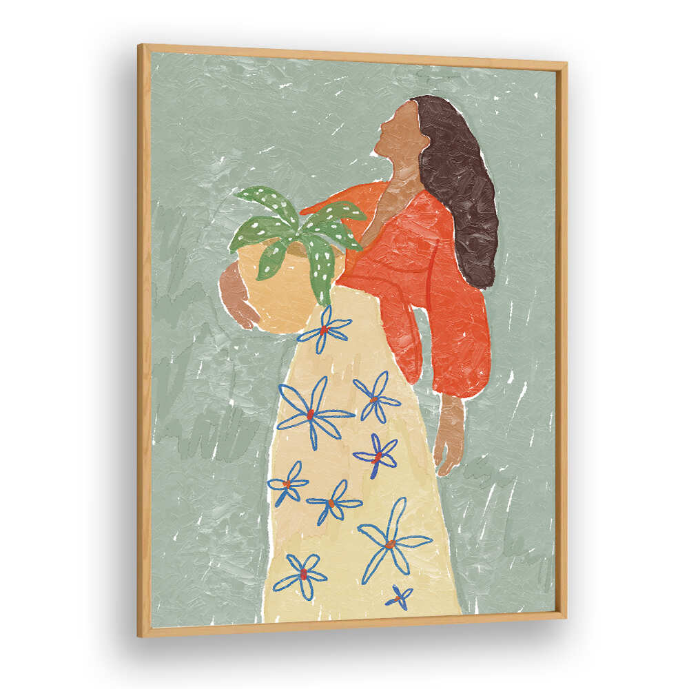 GIRL IN FLORAL SKIRT , PORTRAITS & FIGURATIVE ILLUSTRATIONS