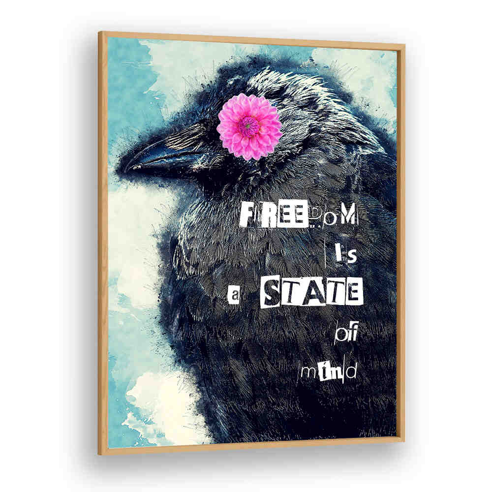 FREEDOM IS A STATE OF MIND COLLAGE ART , QUOTES & TYPOGRAPHY POSTERS