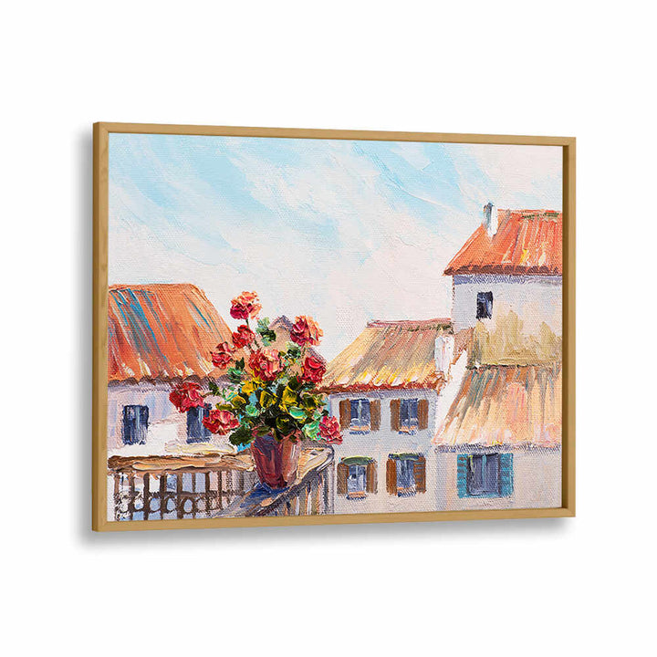 FLORAL TERRACE , VINTAGE EUROPEAN PAINTINGS