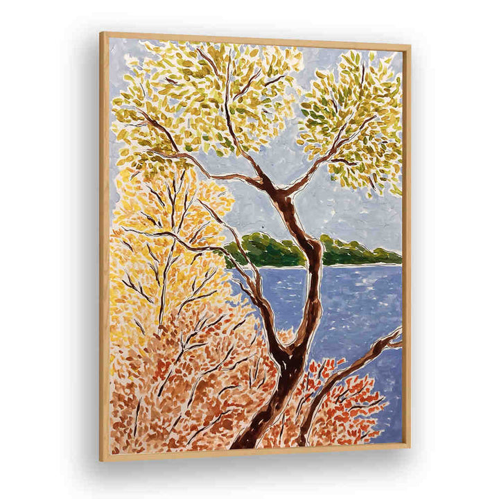 AUTUMN BY THE LAKE , FLORAL FLOWER PAINTINGS