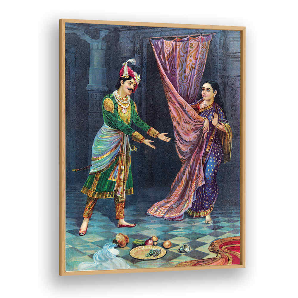 KEECHAKA AND SAIRANDHRI , INDIAN ART PAINTINGS