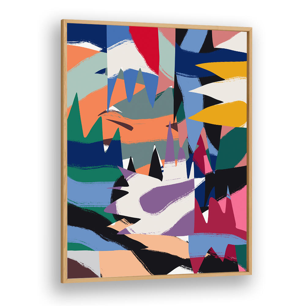 GEOMETRICAL CUT OUT WITH RIBBONS , ABSTRACT PAINTINGS